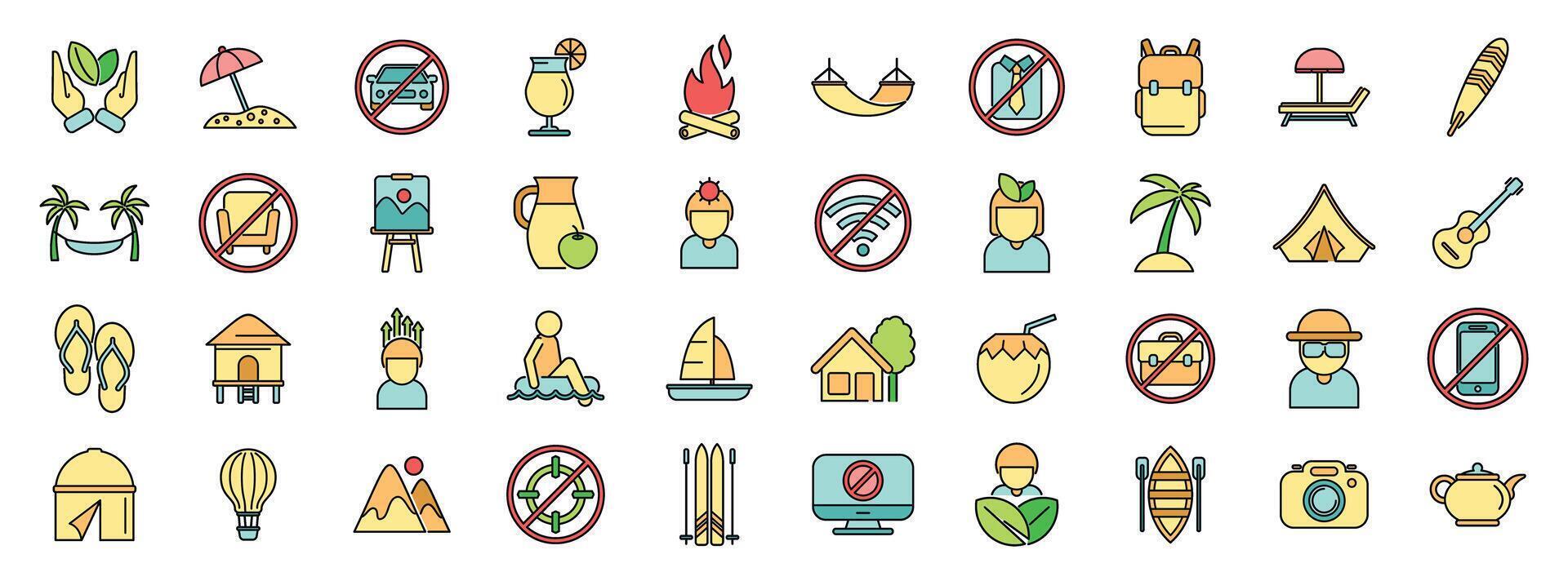 Tourists enjoying vacation activities and following eco friendly practices vector