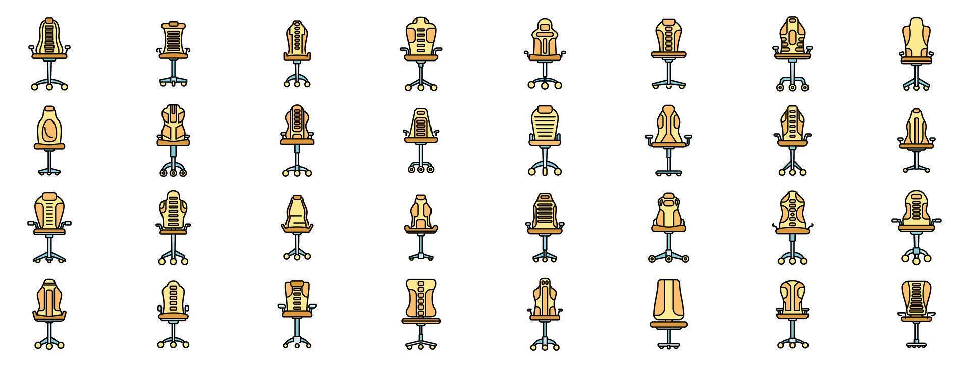 Ergonomic office chairs promoting wellness and productivity in workspace design vector
