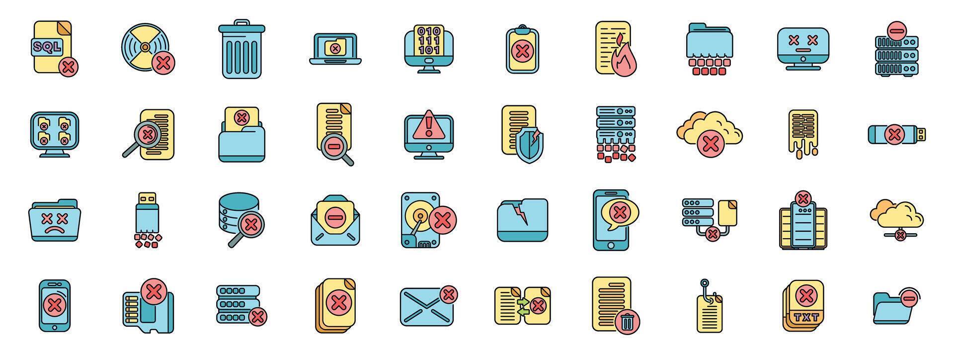 System failure preventing data processing, creating difficulties for information technology professionals vector