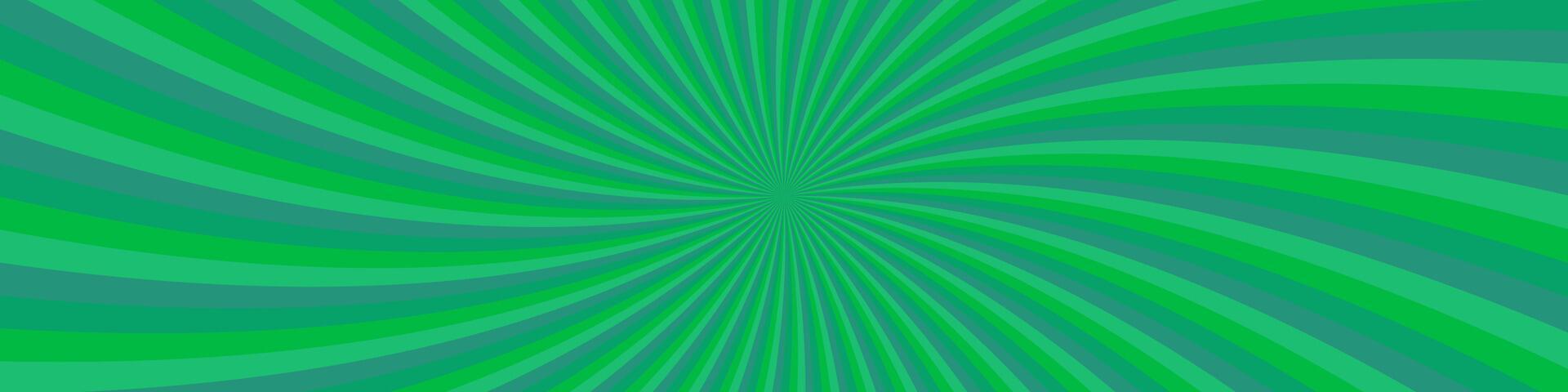 Psychedelic spiral vortex ray background - abstract green design vector