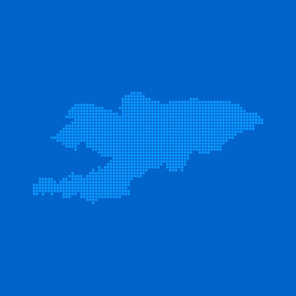Blue halftone dot outline map background of Kyrgyzstan vector