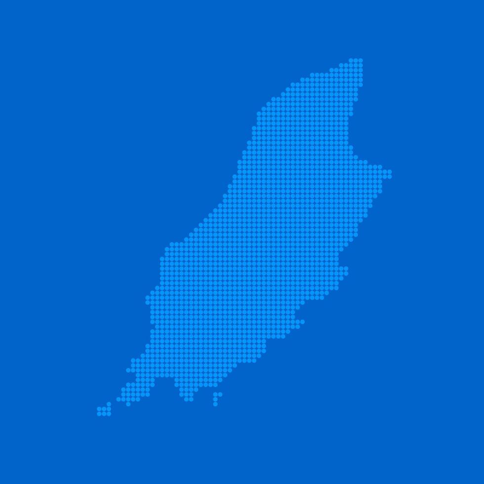 Blue halftone dot outline map background of Isle of Man vector