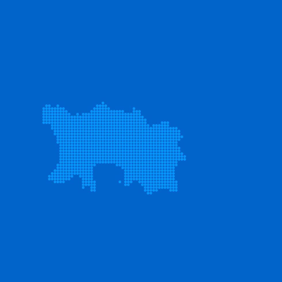 Blue halftone dot outline map background of Jersey vector