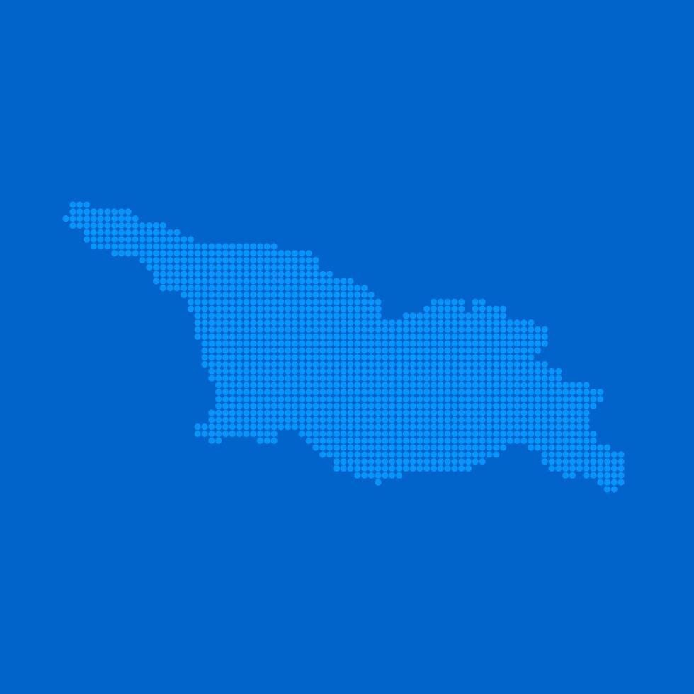 Blue halftone dot outline map background of Georgia vector