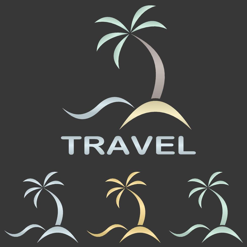 Metallic travel logo template vector