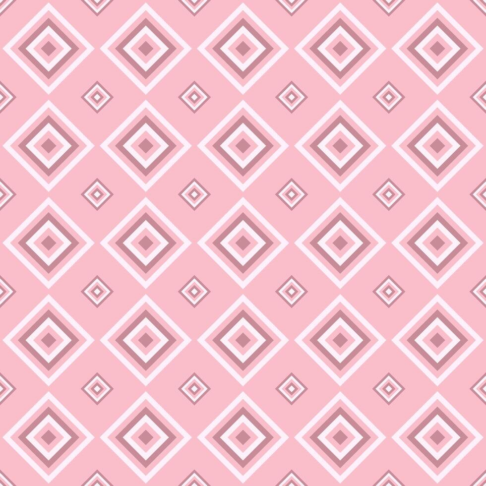 Seamless geometric square pattern background - pink design vector