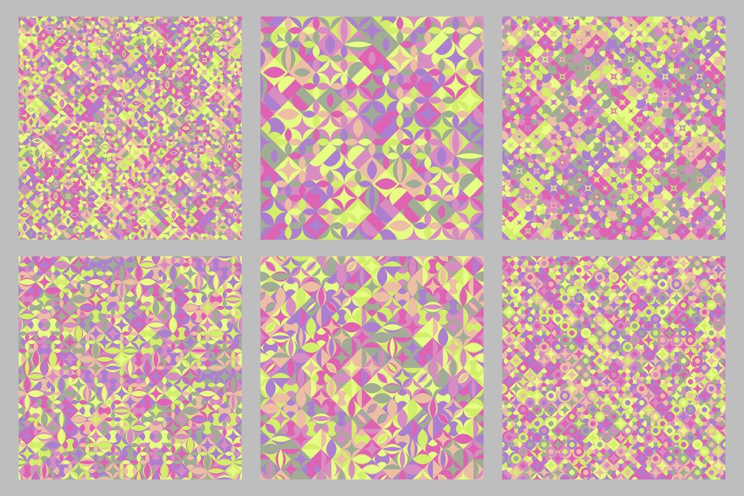 Seamless diagonal curved shape pattern background set vector
