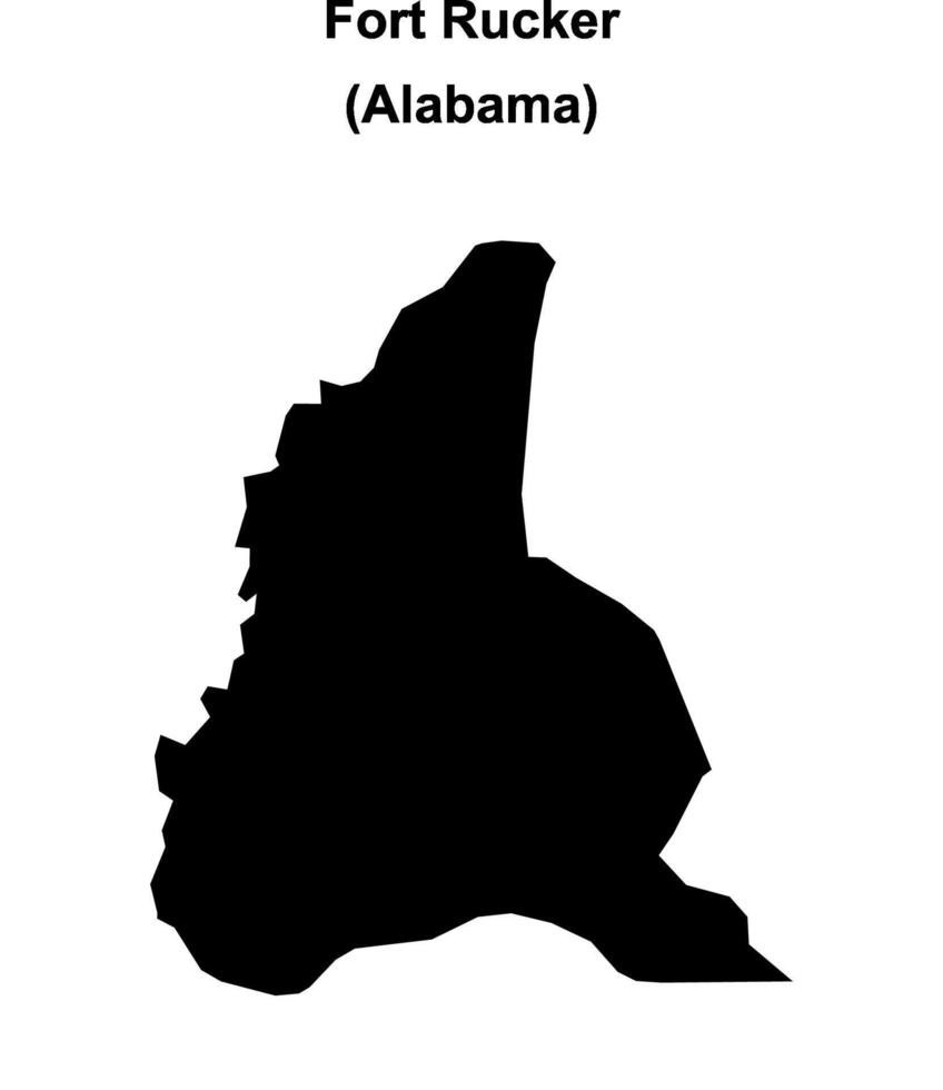 Fort Rucker, Alabama blank outline map vector