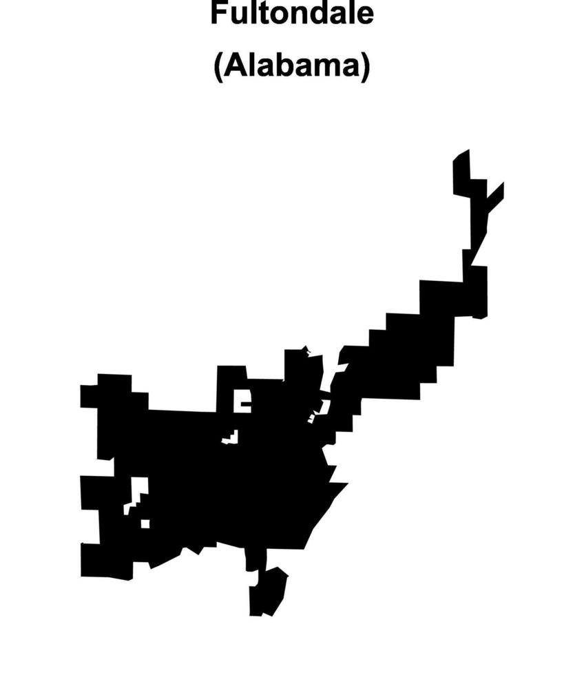 Fultondale, Alabama blank outline map vector