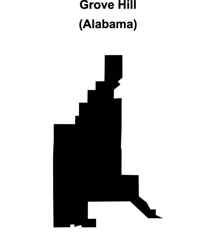 Grove Hill, Alabama blank outline map vector