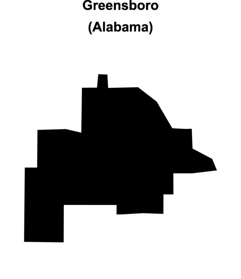 Greensboro, Alabama blank outline map vector