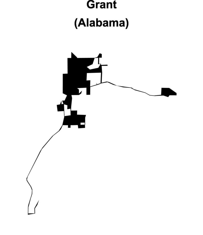 Grant, Alabama blank outline map vector