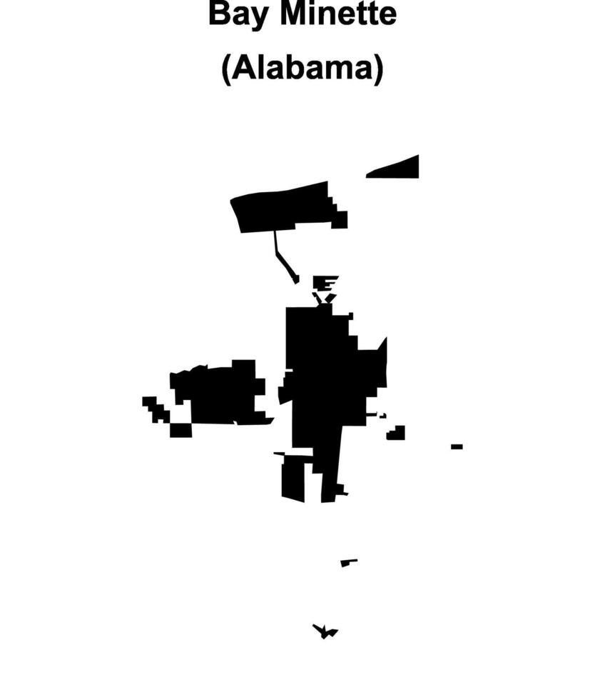 Bay Minette, Alabama blank outline map vector