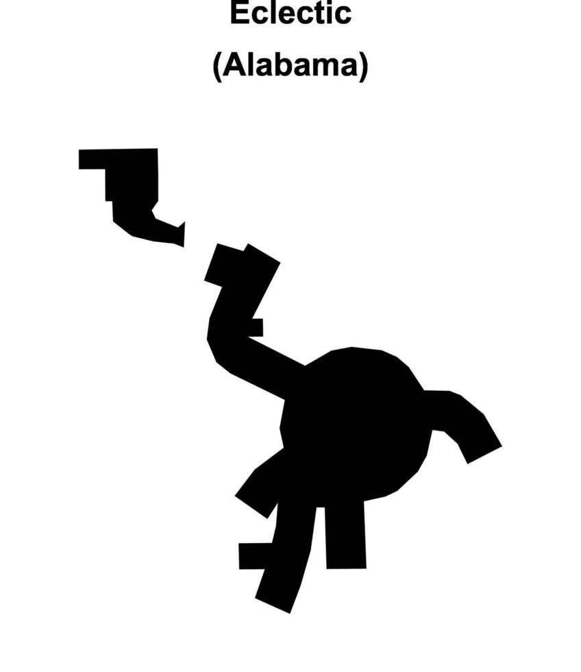 Eclectic, Alabama blank outline map vector