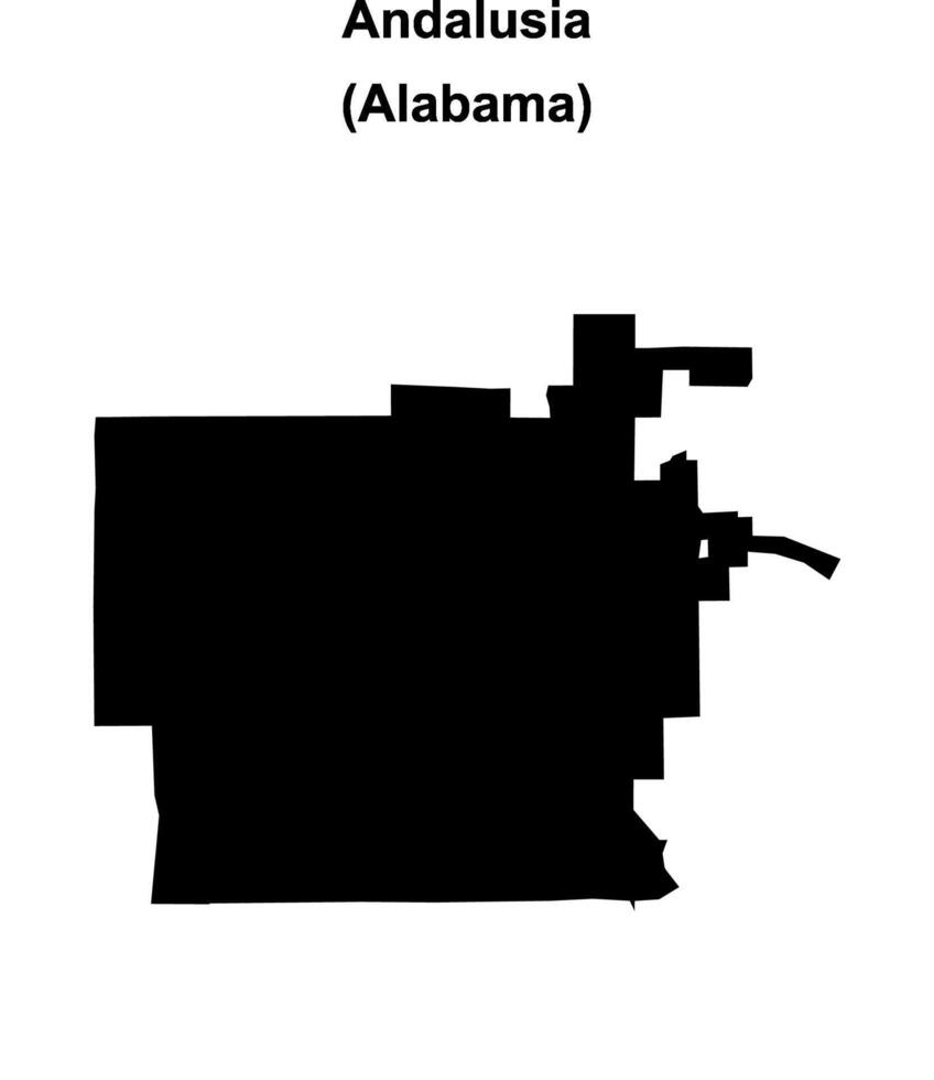 Andalusia, Alabama blank outline map vector