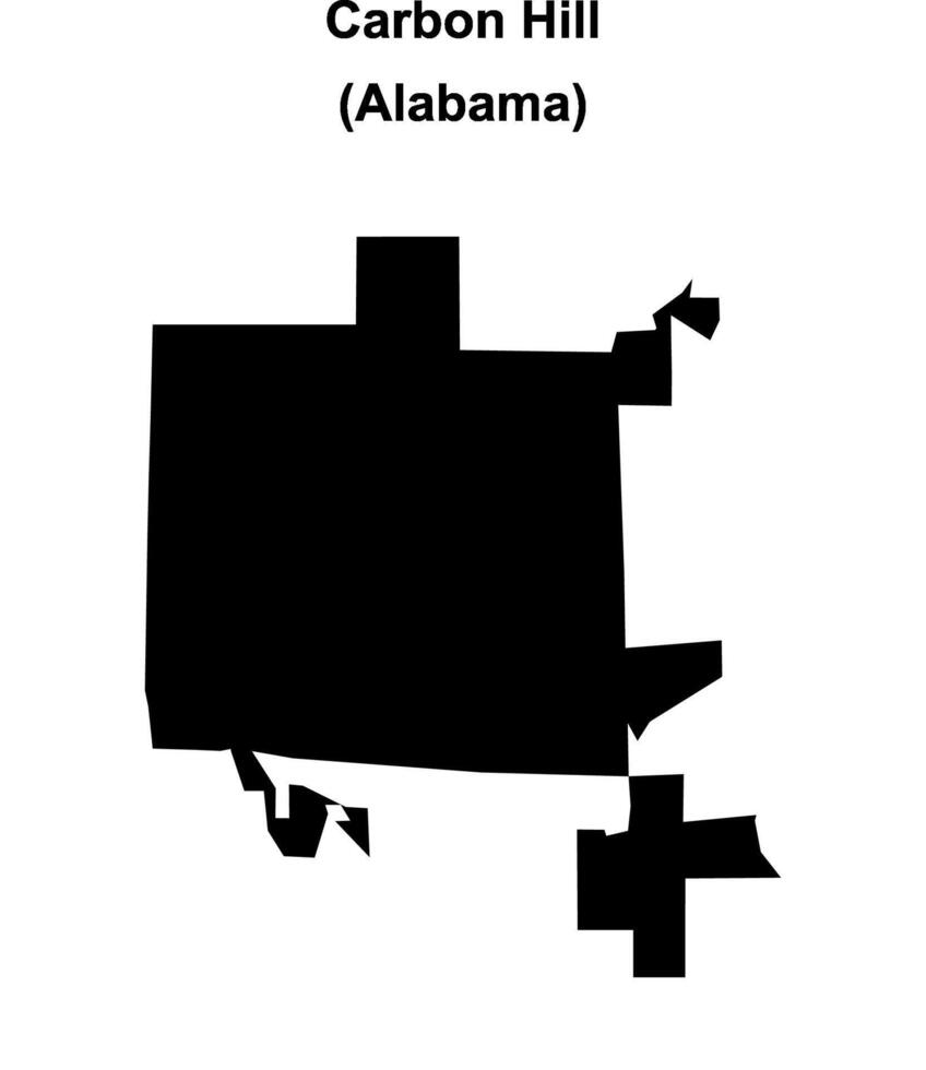 Carbon Hill, Alabama blank outline map vector