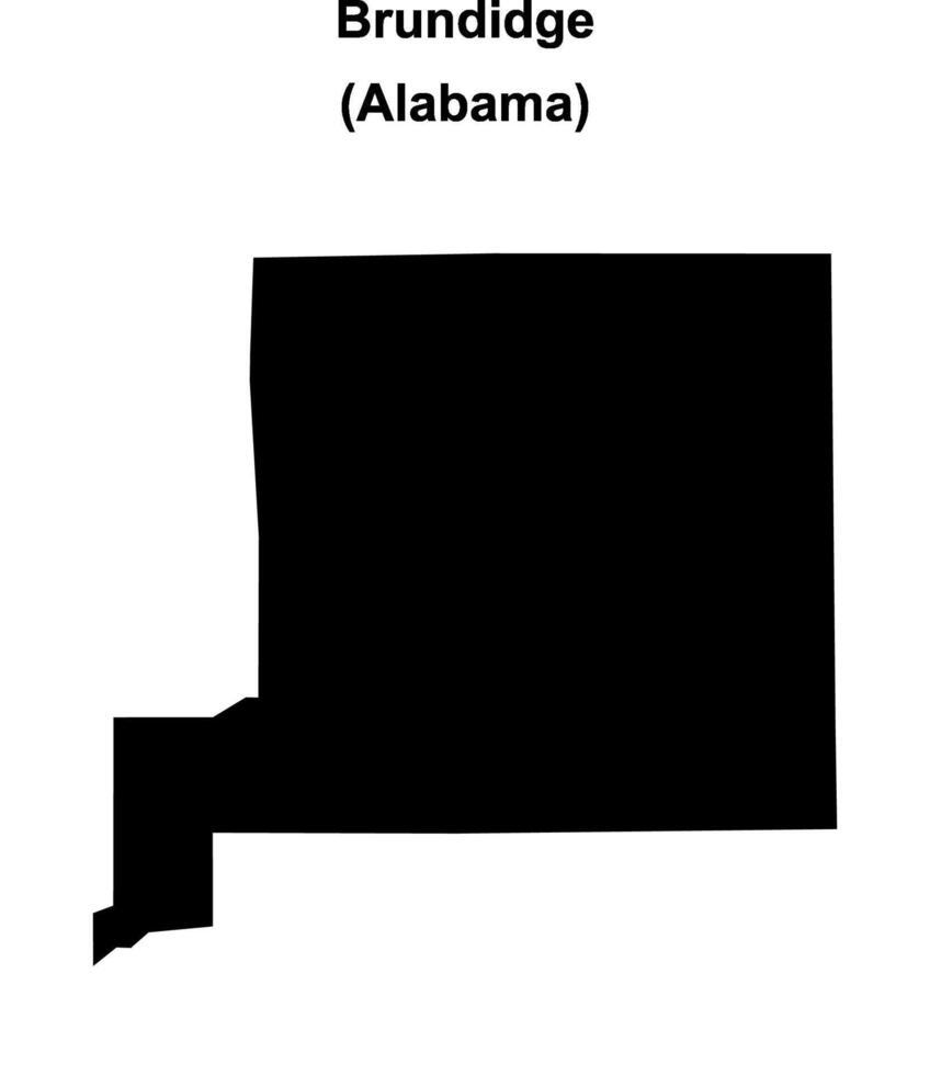 Brundidge, Alabama blank outline map vector