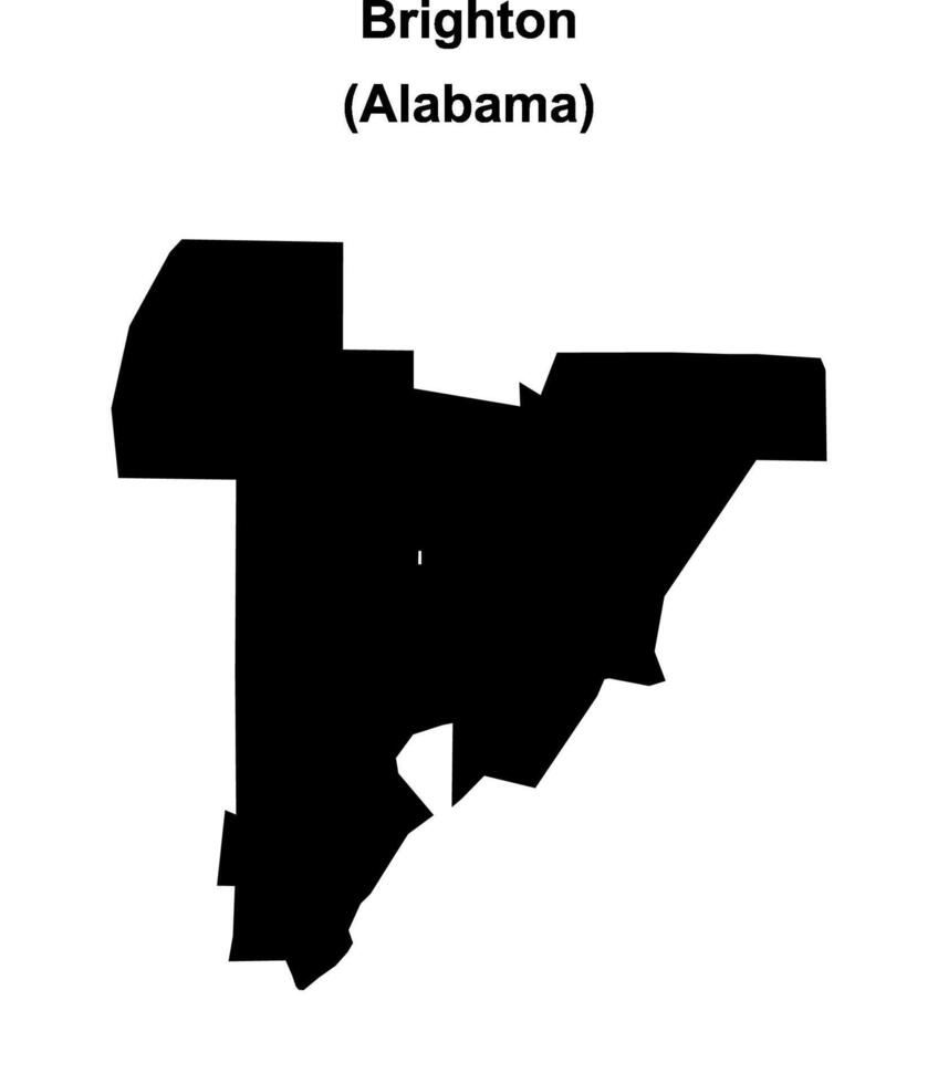 Brighton, Alabama blank outline map vector