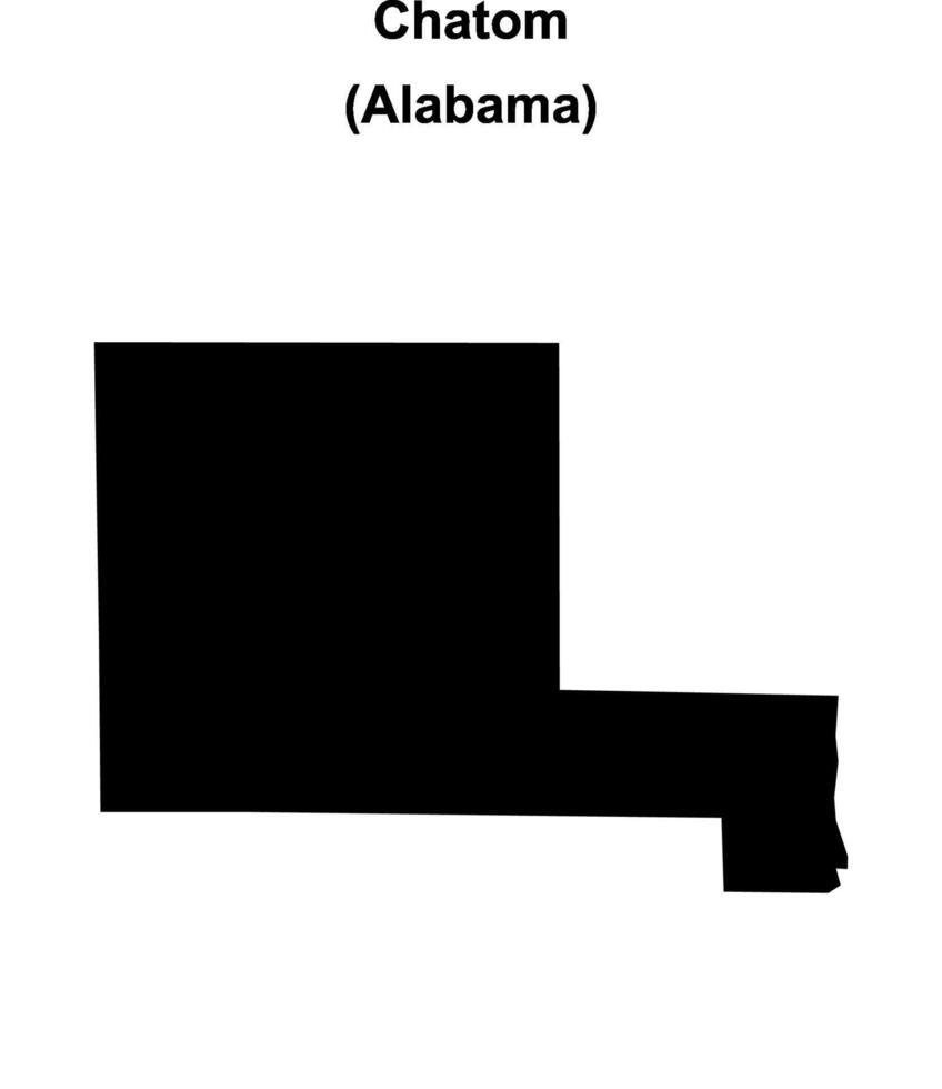 Chatom, Alabama blank outline map vector
