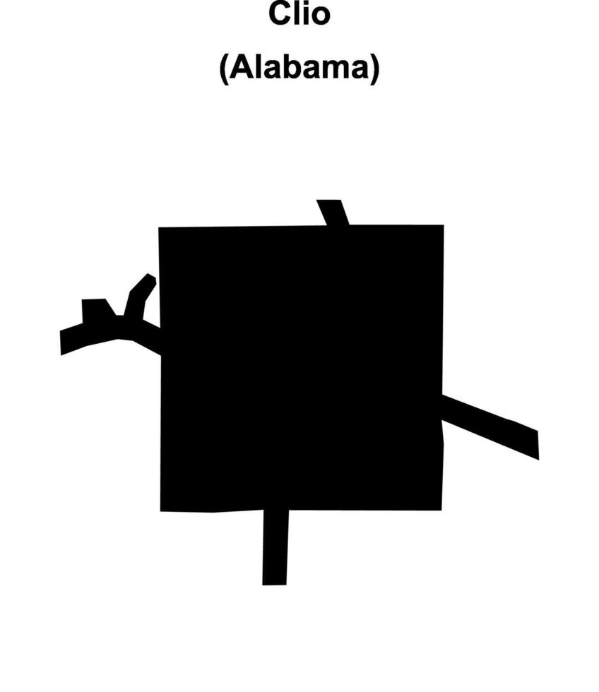 Clio, Alabama blank outline map vector