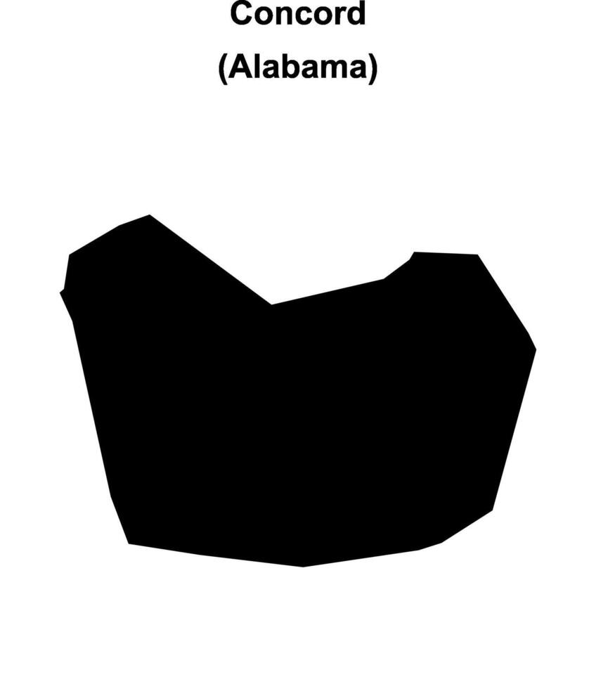 Concord, Alabama blank outline map vector