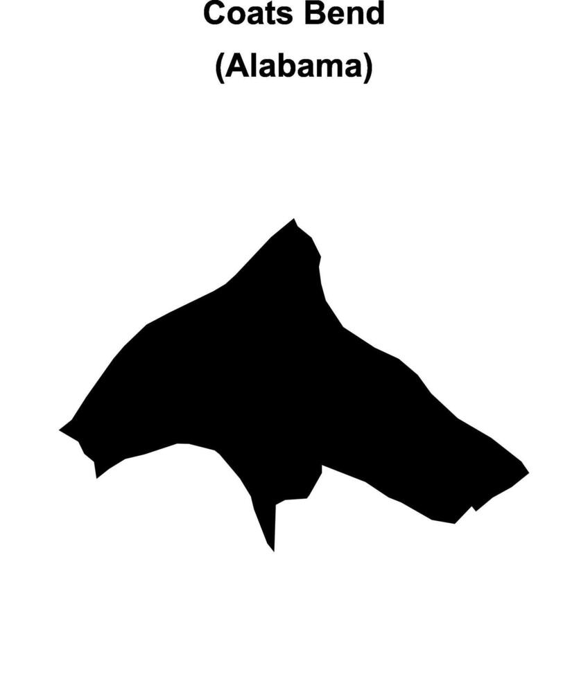 Coats Bend, Alabama blank outline map vector