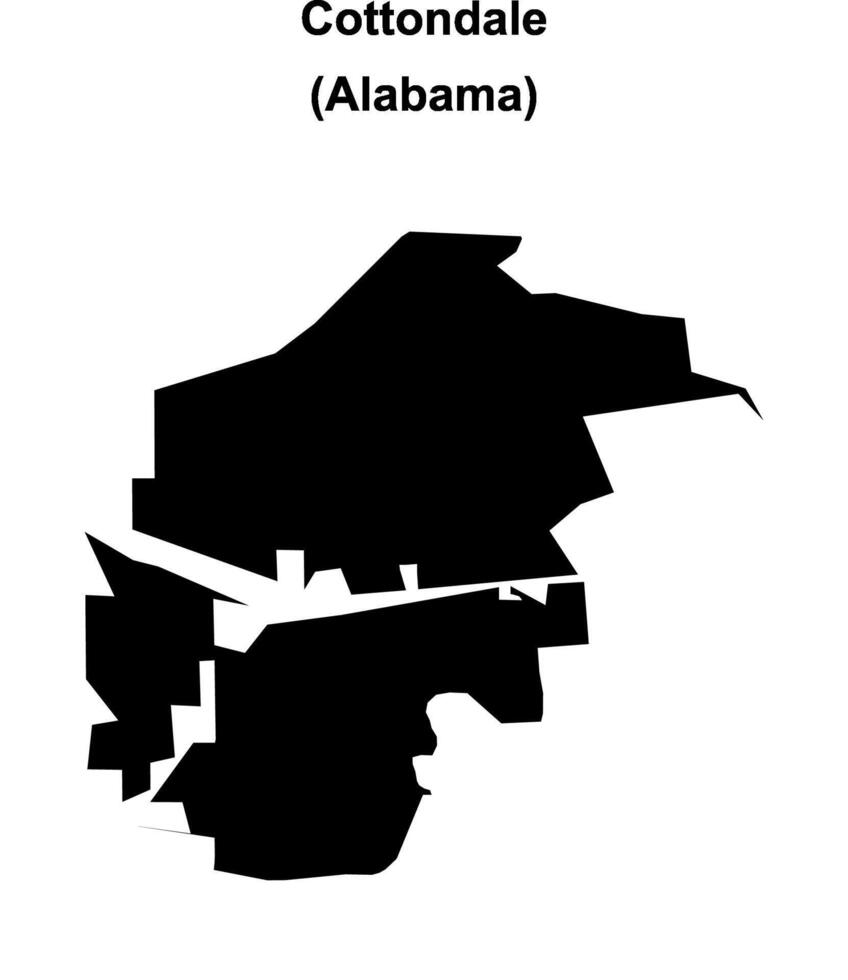 Cottondale, Alabama blank outline map vector