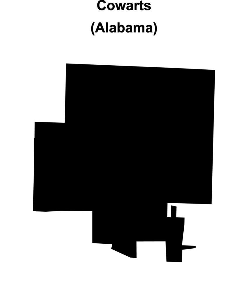 Cowarts, Alabama blank outline map vector