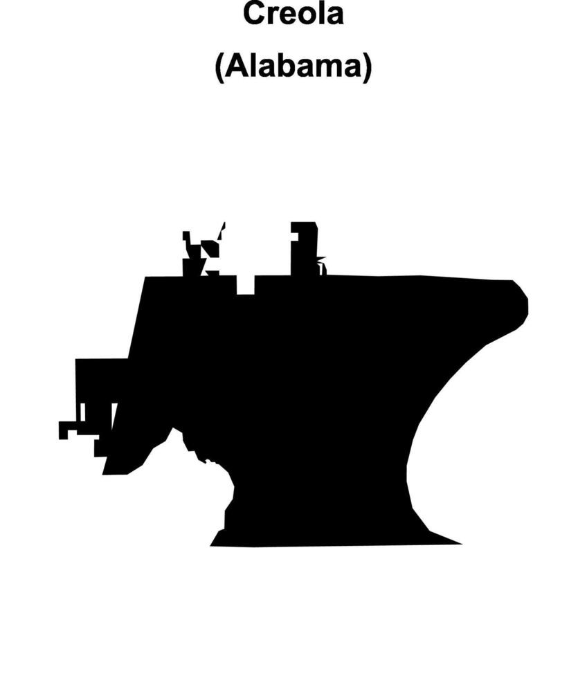 Creola, Alabama blank outline map vector