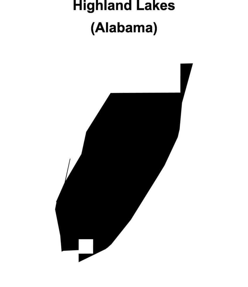 Highland Lakes, Alabama blank outline map vector