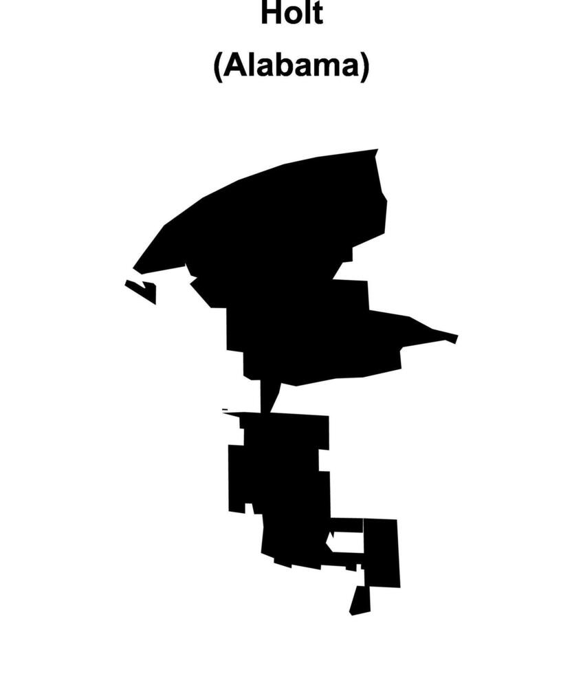 Holt, Alabama blank outline map vector