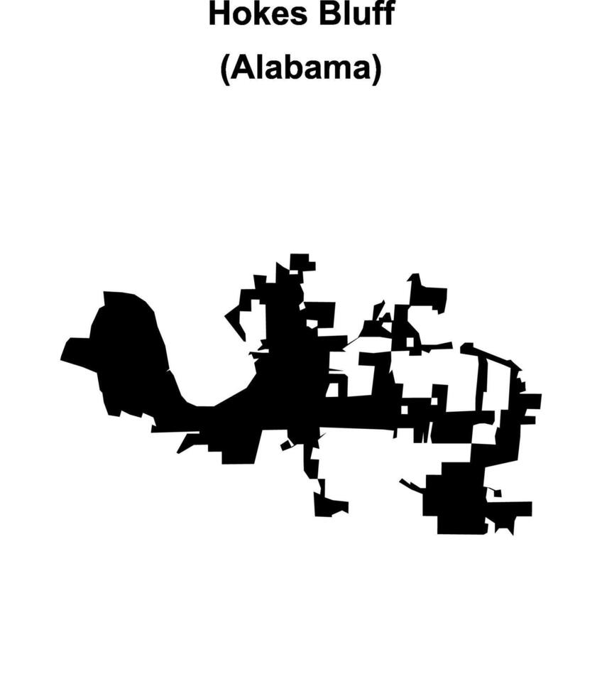 Hokes Bluff, Alabama blank outline map vector