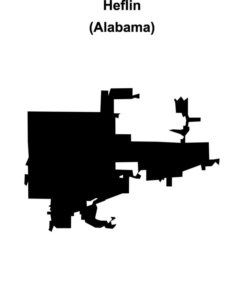 Heflin, Alabama blank outline map vector