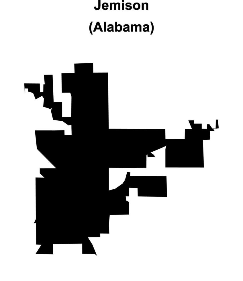 Jemison, Alabama blank outline map vector