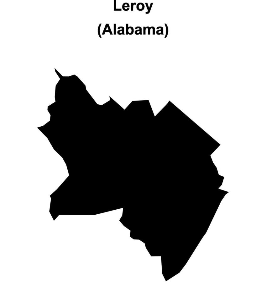 Leroy, Alabama blank outline map vector