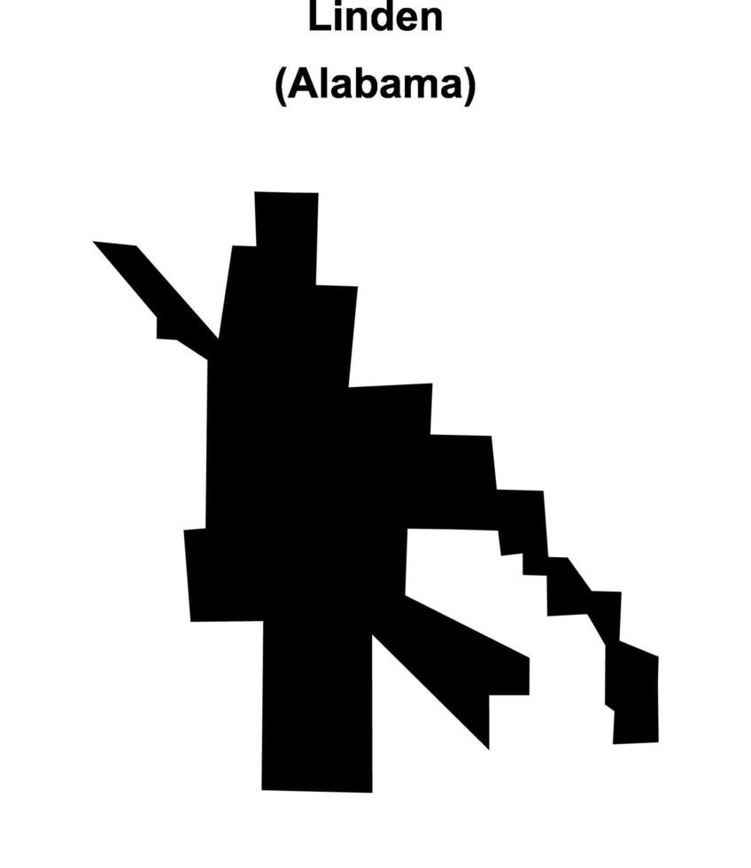 Linden, Alabama blank outline map vector