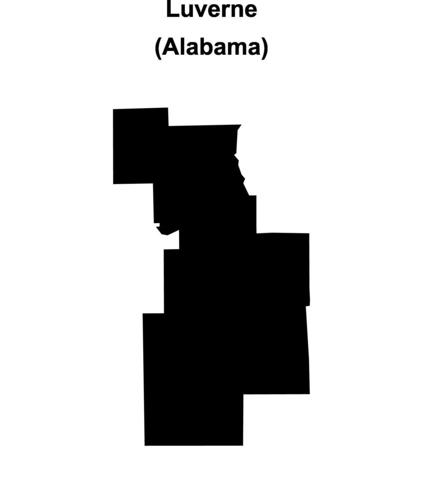 Luverne, Alabama blank outline map vector