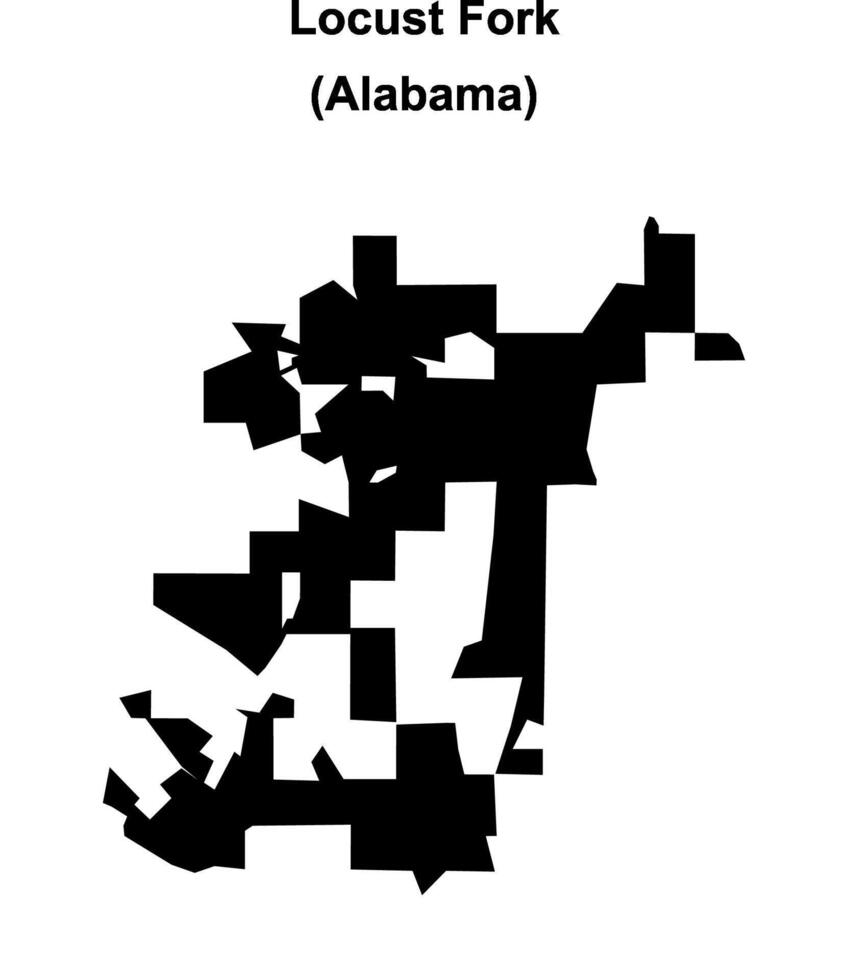 Locust Fork, Alabama blank outline map vector