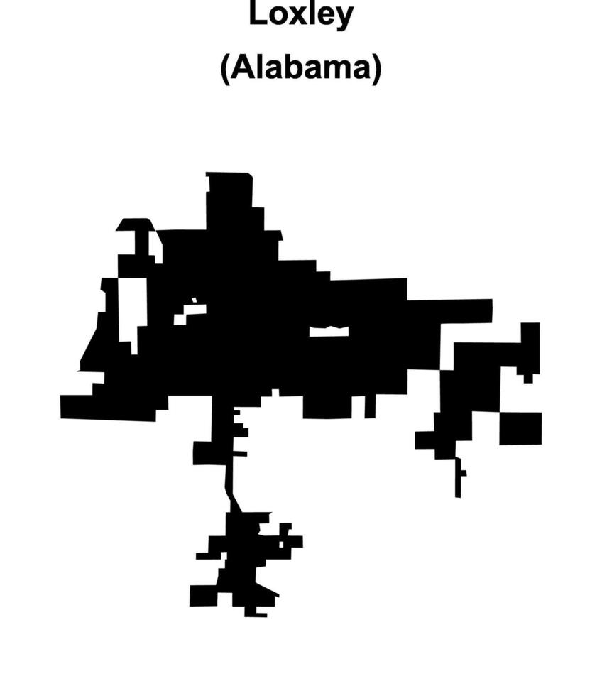 Loxley, Alabama blank outline map vector