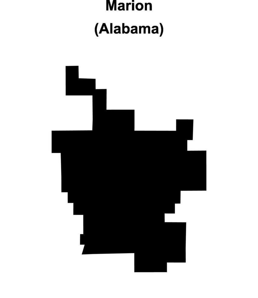 Marion, Alabama blank outline map vector