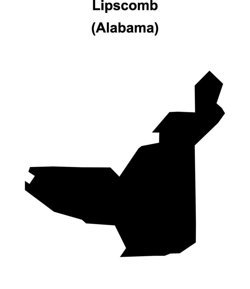 Lipscomb, Alabama blank outline map vector