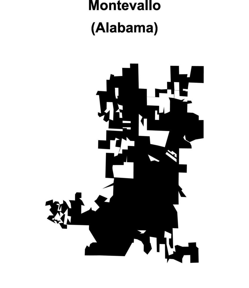 Montevallo, Alabama blank outline map vector