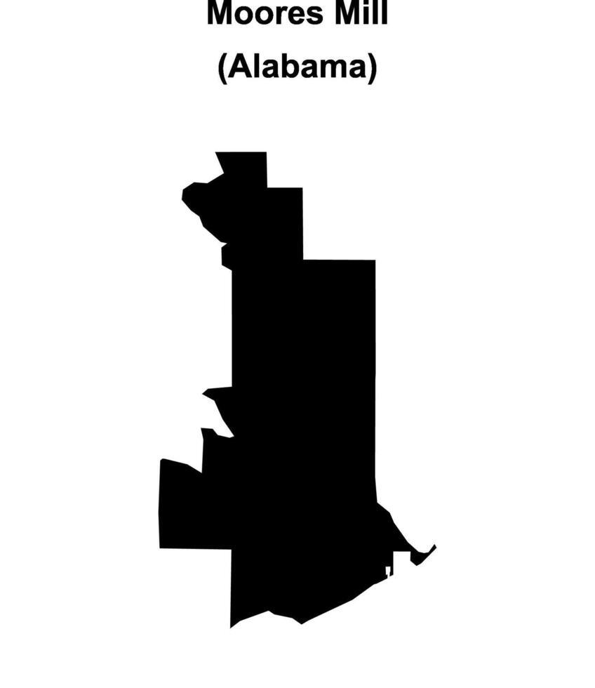 Moores Mill, Alabama blank outline map vector