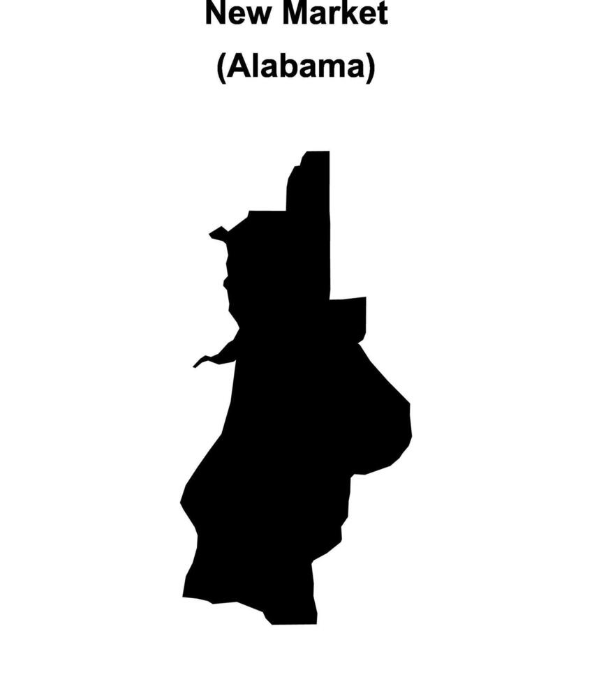 New Market, Alabama blank outline map vector