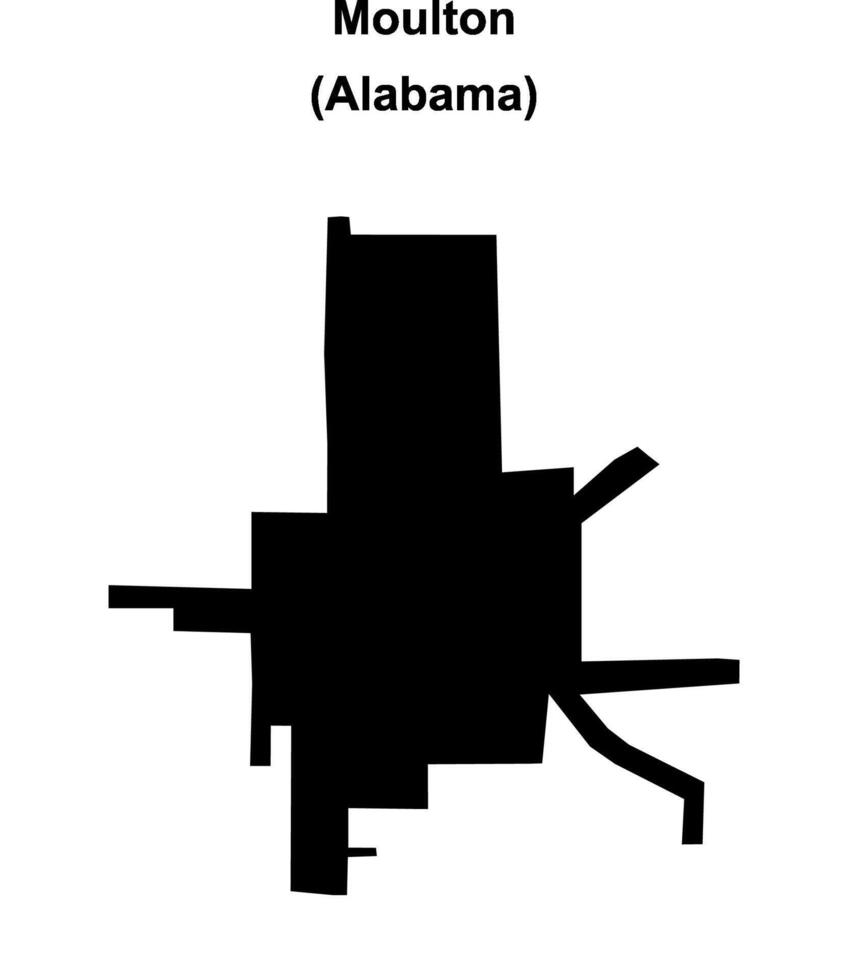 Moulton, Alabama blank outline map vector