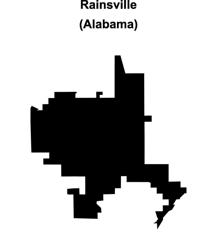 Rainsville, Alabama blank outline map vector