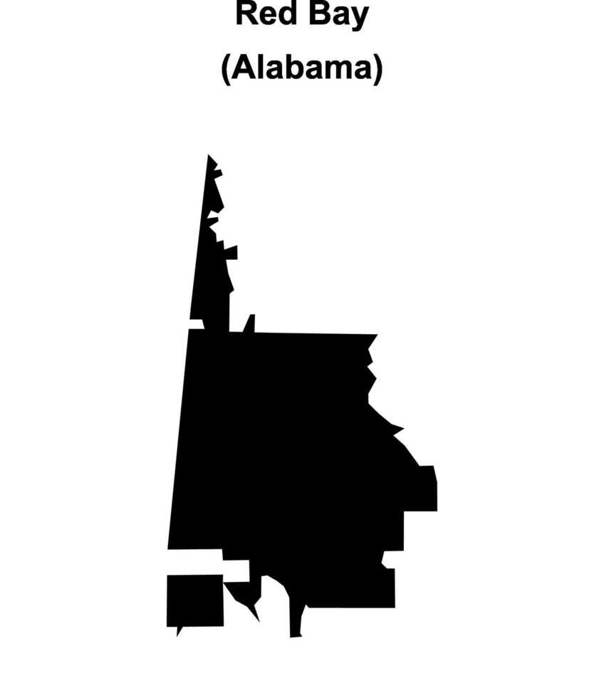 Red Bay, Alabama blank outline map vector
