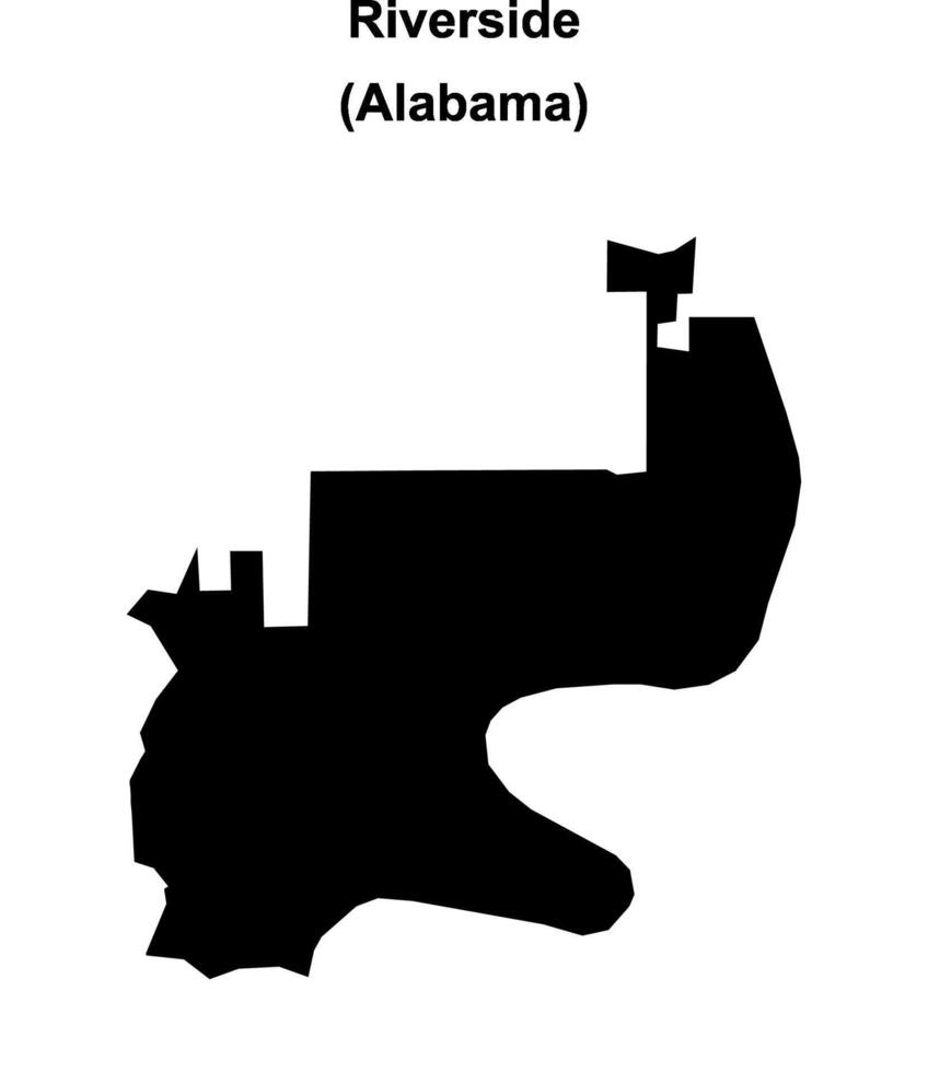 Riverside, Alabama blank outline map vector