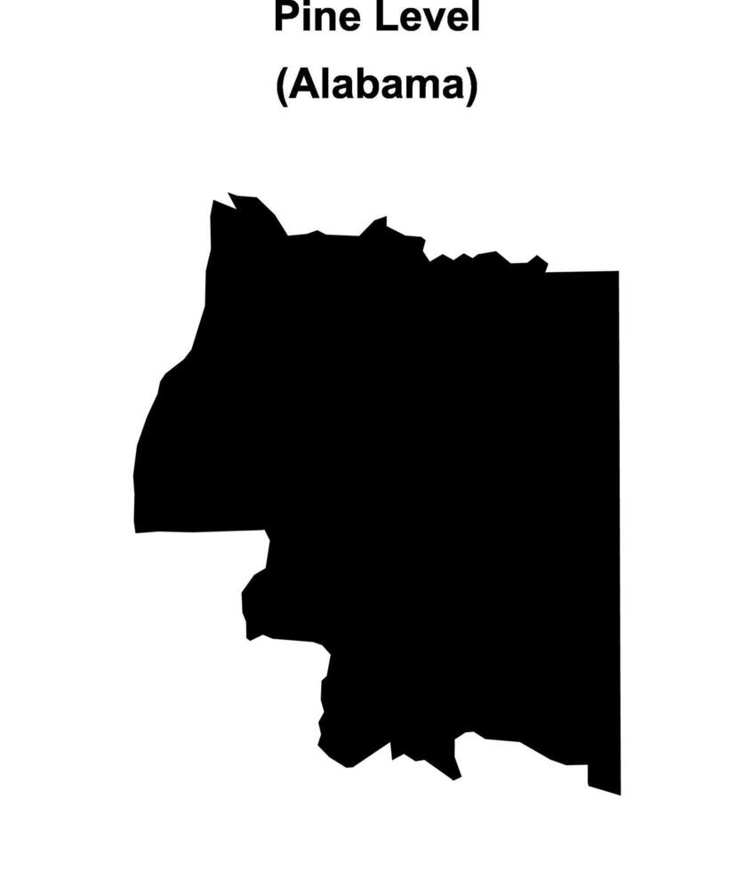 Pine Level, Alabama blank outline map vector