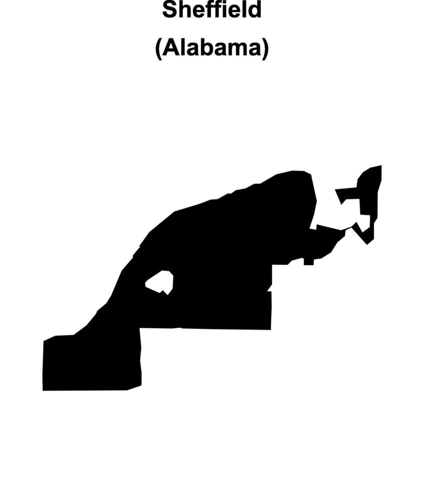 Sheffield, Alabama blank outline map vector